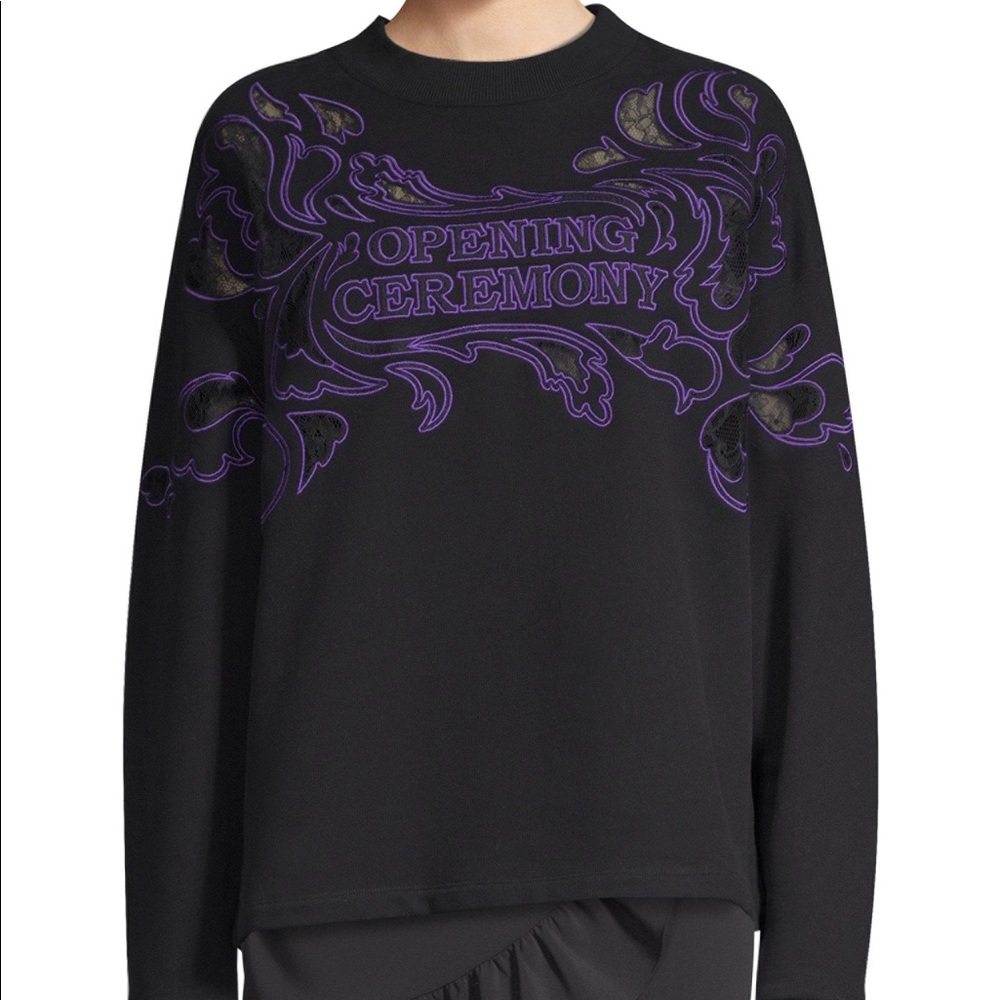 Opening Ceremony Lace Black Sweatshirt